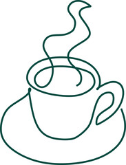 Drink Continuous Line Drawing Element