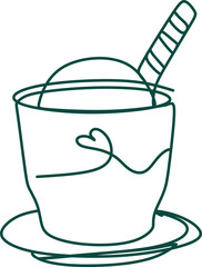 Drink Continuous Line Drawing Element
