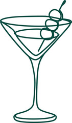 Drink Continuous Line Drawing Element