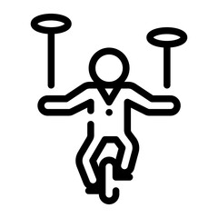circus stunt line icon