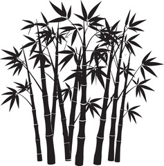  Natural Bamboo Tree Silhouette Vector Illustration