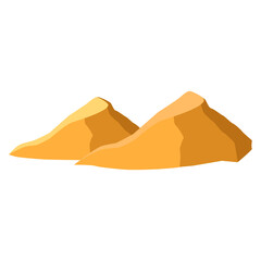 Sand dunes in minimalist style on a white background; perfect for travel or desert themes