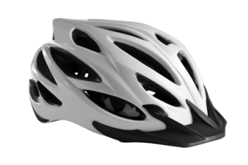 White bicycle helmet with black accents isolated on black background bike cycling, Isolated On Transparent Background, Png Cut Out