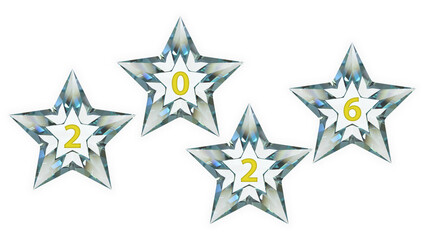 Crystal star with number 2026 used in anniversary celebrations