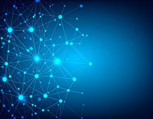 Fondo abstracto de red digital con nodos conectados en azul brillante para tecnología
