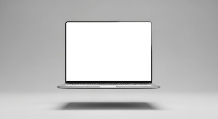 Sleek laptop with blank white screen for custom mockups
