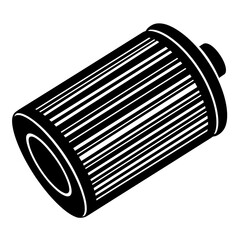 black and white silhouette of a vector icon of a Car air filter on a white background