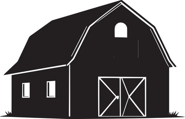  Farm Barn Silhouette Vector Illustration