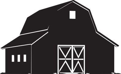  Farm Barn Silhouette Vector Illustration