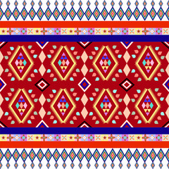 Geometric ethnic roiental seamless line pattern traditional colorful design for bankground, carpet , wallpaper, clothing, wrapping , batik, fabric, vector, illustration, embroidery style