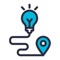 Fototapeta premium Innovation Route — Creative Lightbulb Path to Success and Idea Journey
