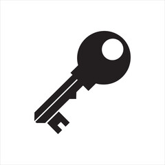 Key Icon – Vector Silhouette of Minimal House Key Symbol