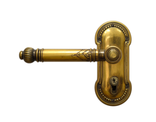 Luxury polished brass door handle with shine