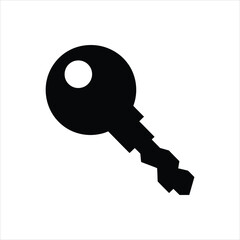 Key Icon – Vector Silhouette of Minimal House Key Symbol