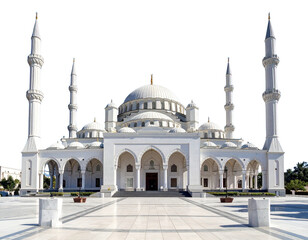 - Modern white marble mosque with minarets (2)