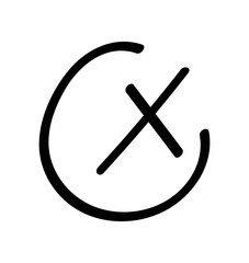 Checkmark. Signature. X. Simple lines. Handwritten.