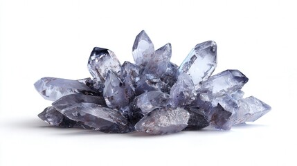 Mini crystal shard pile isolated on white background