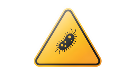Be cautious of bacteria with this striking warning sign, ideal for healthcare, cleaning services, or safety awareness campaigns that need to convey information quickly and effectively