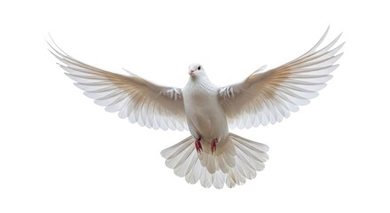 White dove flying peace freedom bird wings spread isolated purity hope spirit religion symbol beautiful