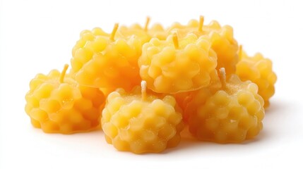 Mini wax candle cluster isolated on white background