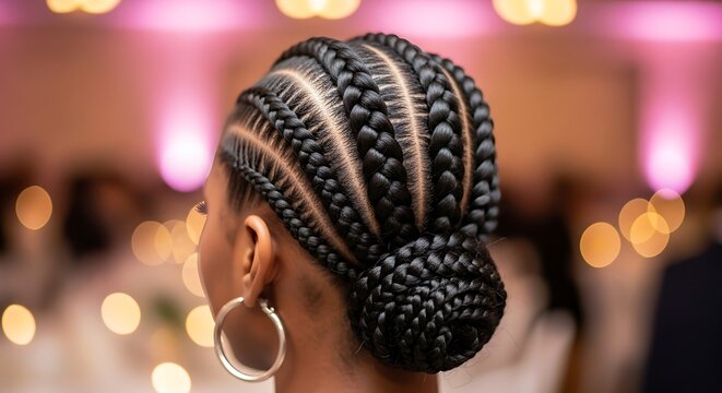 Cornrow braids hairstyle elegant updo perfect for special occasions and formal events