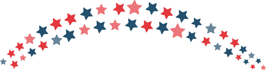 Colorful star garland arch shape festive celebration decoration element vector