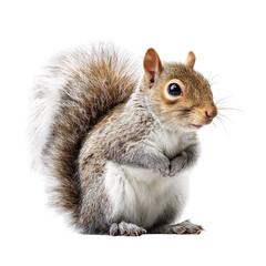 Obraz premium Squirrel on a branch isolated on transparent background