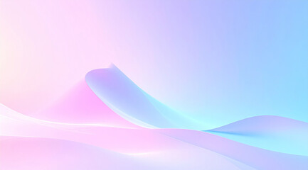 Soft Pastel Gradient Waves Abstract Background with Gentle Curves and Subtle Light Illusions