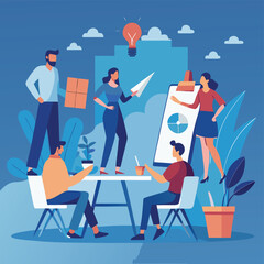 creative team planning marketing strategy.eps