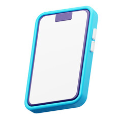 Angled smartphone 3D illustration for digital marketing, mobile interface, or communication visuals. 3D stylized icon art