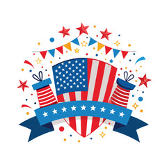 4th of July Independence Day USA Flag Background Illustration