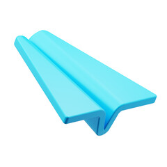 Dynamic paper airplane 3D icon perfect for messaging, startup, or social communication visuals. 3D kawaii stylized icon artwork