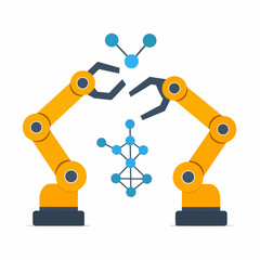 Science and Technology Robotic Arms Manipulating Molecular Structures - Innovation in Research