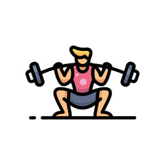 male athlete performing a heavy barbell squat
