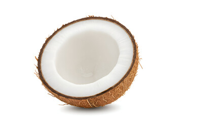 Natural Coconut Fruit Half With Fresh White Meat Ideal For Healthy Eating And Cooking Enthusiasts Featuring Tropical Flavor And Nutrition Benefits