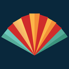 four colorful paper fans arranged for festive deco (2).eps