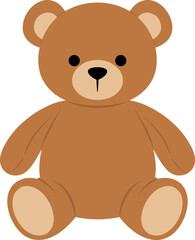 Simple Cartoon Style Full Body Teddy Bear Plush Toy Illustration
