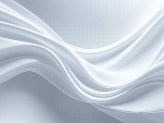 Obraz premium Flowing translucent white fabric with soft curves on light gray background