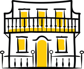 front fa ade of victorian townhouse  ornate balcon (1).eps