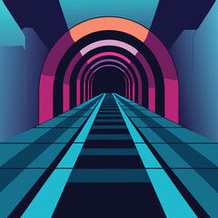 futuristic tunnel gradient warp.eps