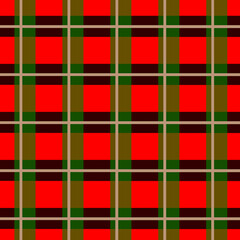 Warm beige and red tartan plaid background pattern for autumn and winter design