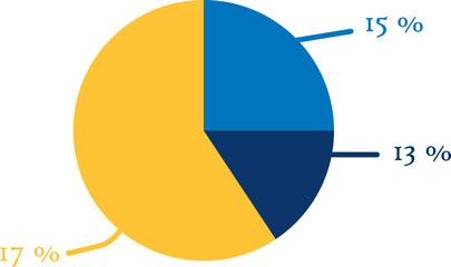 Colorful business pie chart data visualization