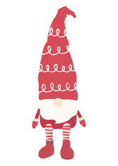 クリスマス用の北欧の妖精トムテを座らせることができるベクターイラスト