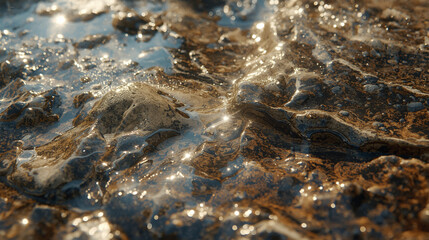 Layered mineral stone highlighting natural textures and geological patterns