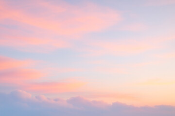 Obraz premium Pastel orange pink and light blue cloudy sky background