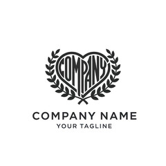 Elegant Heart Logo with Laurel Wreath and Company Name.