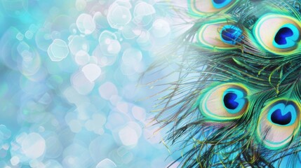 Iridescent Peacock Beauty: Close-Up Macro Shots of Colorful Feathers&mdash;Bright Blue/Green Plumes, Eye Patterns & Tail Details for Nature Art
