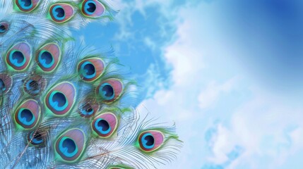 Iridescent Peacock Beauty: Close-Up Macro Shots of Colorful Feathers&mdash;Bright Blue/Green Plumes, Eye Patterns & Tail Details for Nature Art