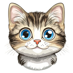 Fototapeta premium Adorable Brown Tabby Kitten with Big Blue Eyes