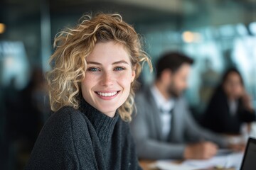 Happy professional in an office